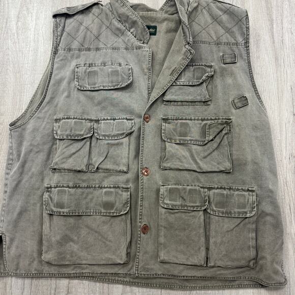Vintage Gander Mountain Fishing Vest Men's 2XL XXL Green Outdoors Pockets Hiking - Picture 2 of 9